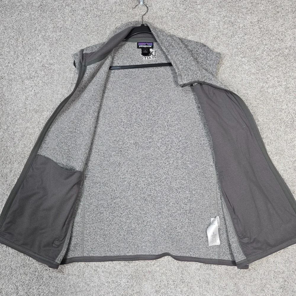 Patagonia Better Sweater Vest Mens L Gray Heather Fleece Zip 25881 Logo on back